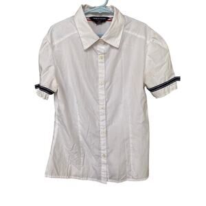 French Toast Navy Bow Trim Size 12 Top